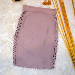 Rose Pink Bondage Midi-Skirt